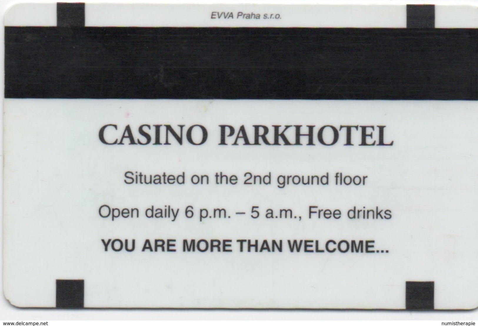 Carte Clé Hôtel & Casino : Parkhotel Praha Prague - Cartes De Casino