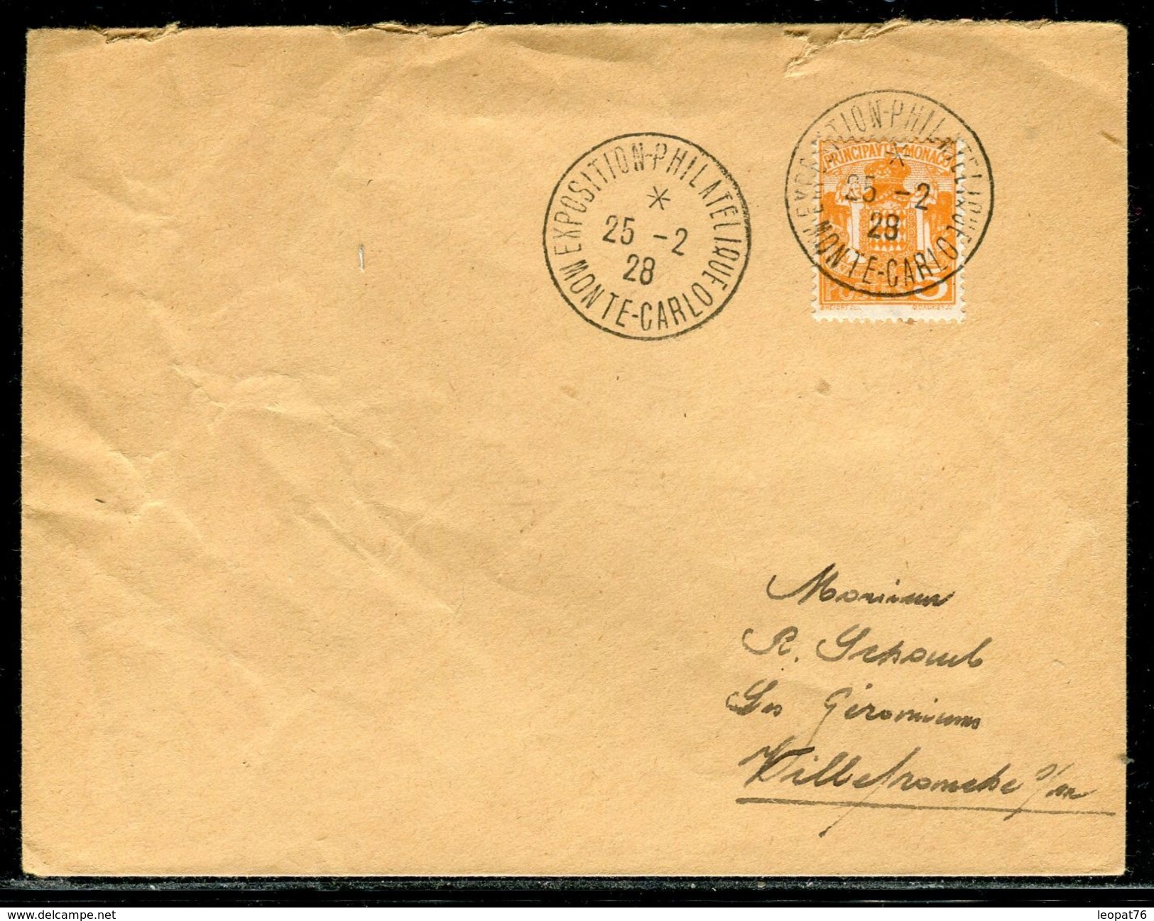 Monaco - Oblitération " Exposition Philatélique Monte Carlo " En 1928 Sur Enveloppe - Ref D265 - Brieven En Documenten