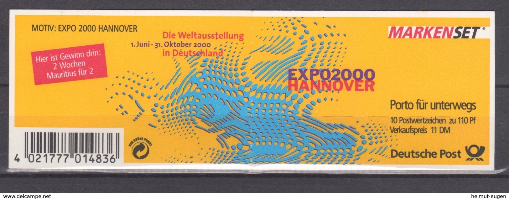 MiNr.: 39 H-Blatt 43 (Markenheftchen) Deutschland Bundesrepublik Deutschland; Expo 2000 Hannover - 1971-2000