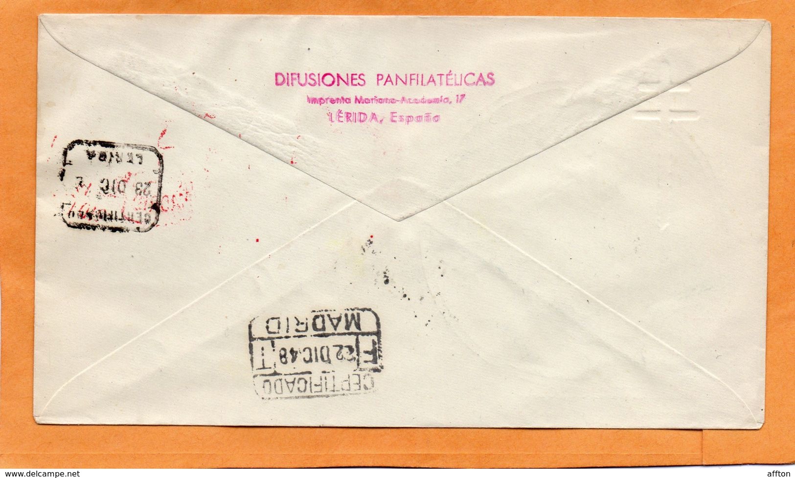 Spain 1948 FDC Mailed Registered - FDC