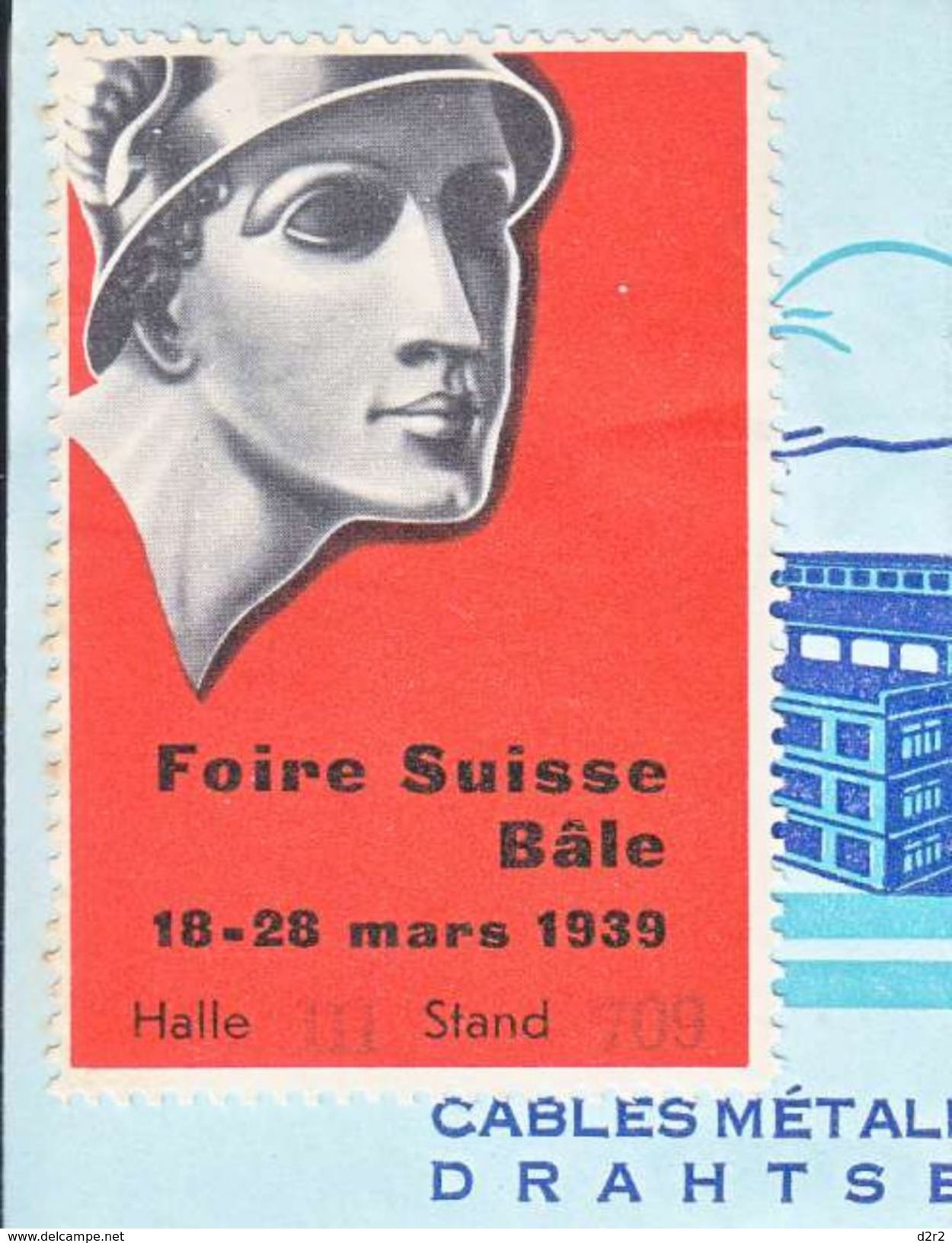 FOIRE SUISSE BÂLE 1939 SUR FACTURE - CORDERIE NATIONALE  DELACROIXRICHE & CIE  - 1939 - Erinnophilie