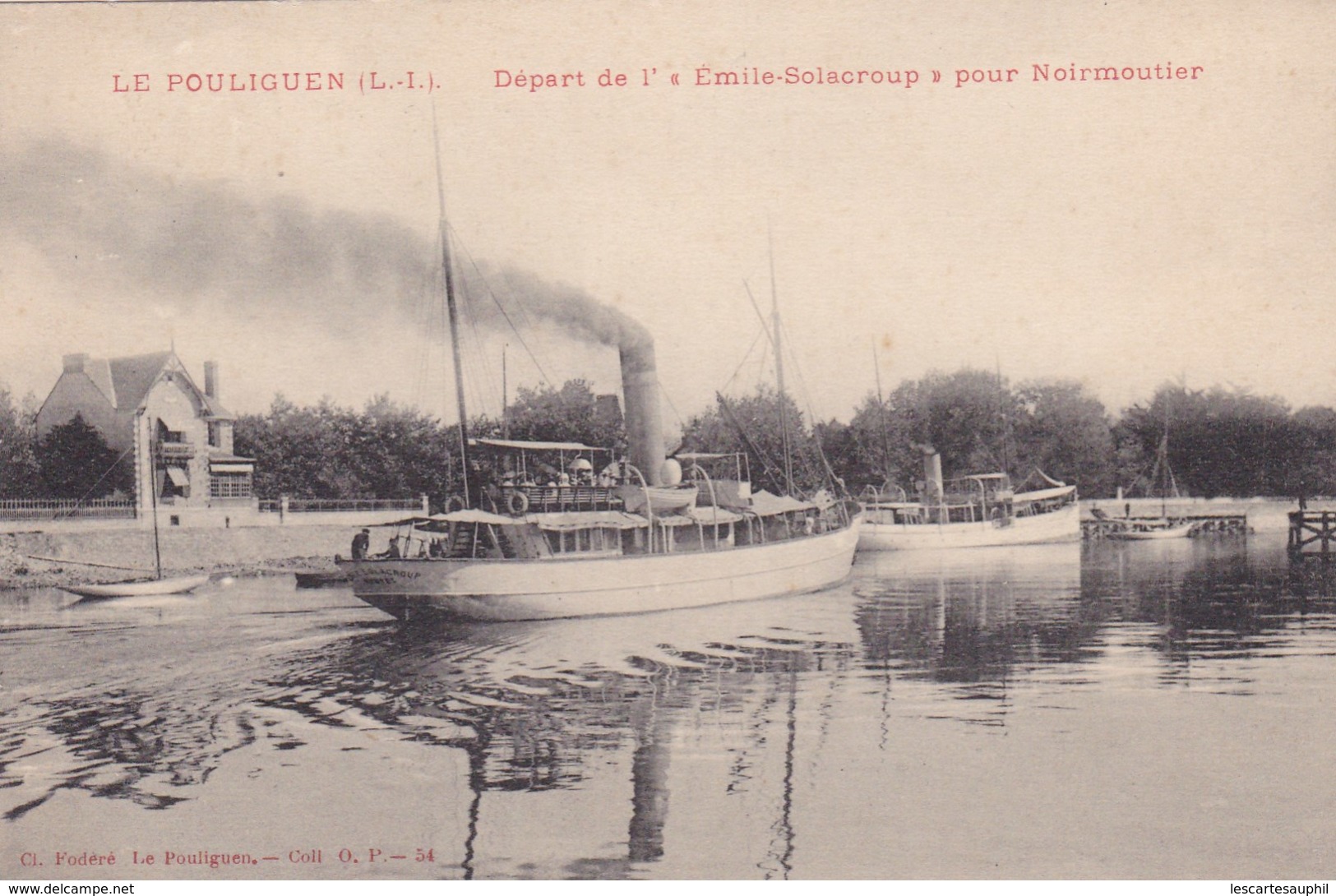 Le Pouliguen Depart De M Emile Solacroup Pour Noirmoutier Bateau Vapeur Vierge Tbeg - Le Pouliguen