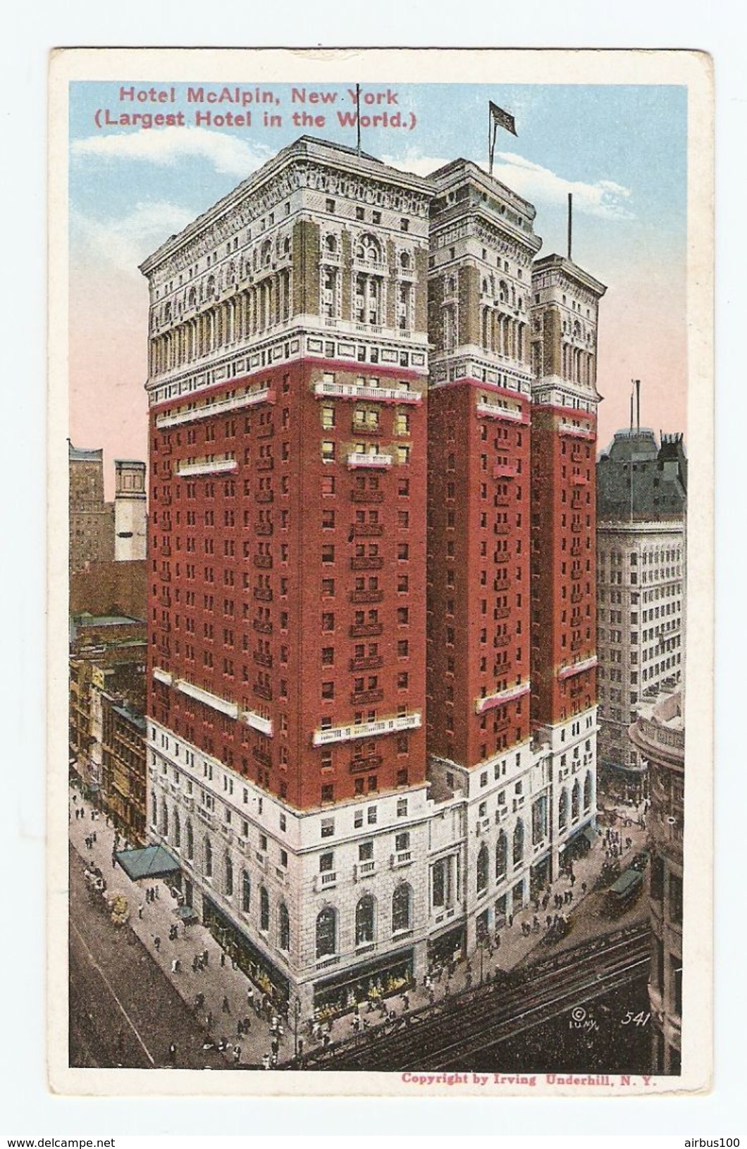 USA HOTEL Mc ALPIN NEW YORK LARGEST HOTEL IN THE WORLD - TOUR GRATTE CIEL - NON CIRCULÉE - 2 Scans - Bars, Hotels & Restaurants