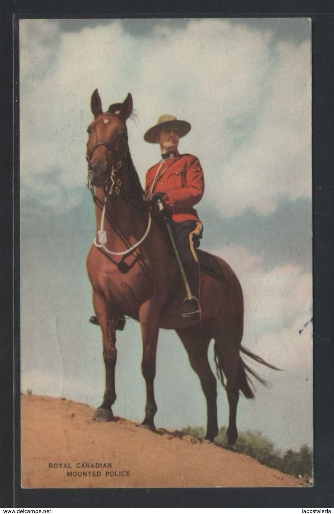 Canada. *The Royal Canadian Mounted Police...* Circulada 1949 + Air Mail Label. - Cartas & Documentos