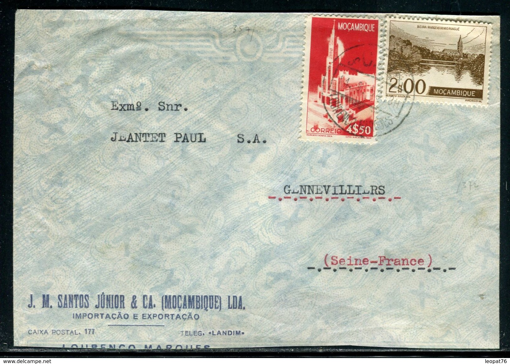 Mozambique - Enveloppe De Lourenço Marques Pour La France En 1956 - Ref D293 - Mozambique