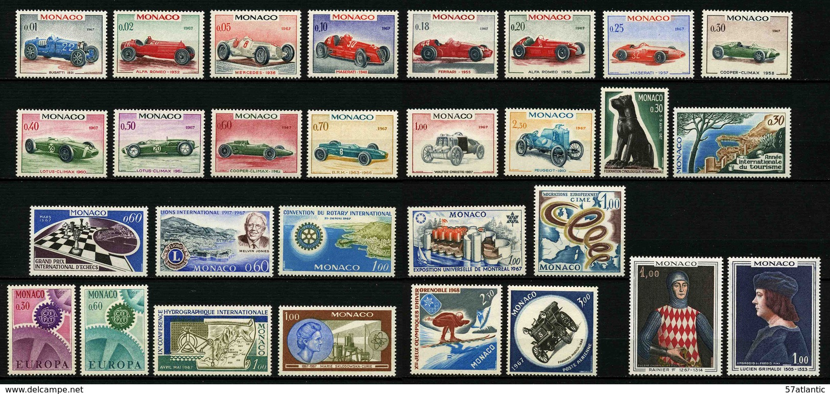 MONACO - ANNEE COMPLETE 1967 - YT 708 à 735 ** + PA 91 ** -  29 TIMBRES NEUFS ** - Full Years