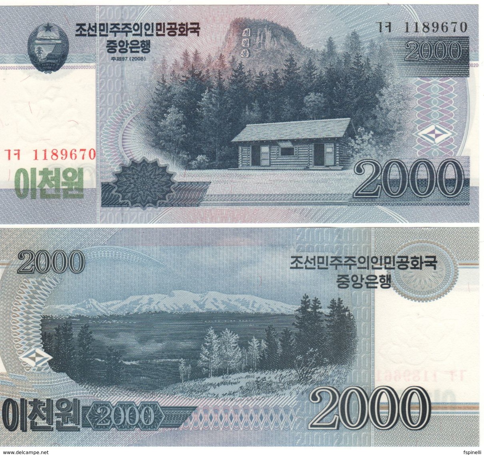 North KOREA    2'000 Won   (2008)   P65a   UNC - Corea Del Norte