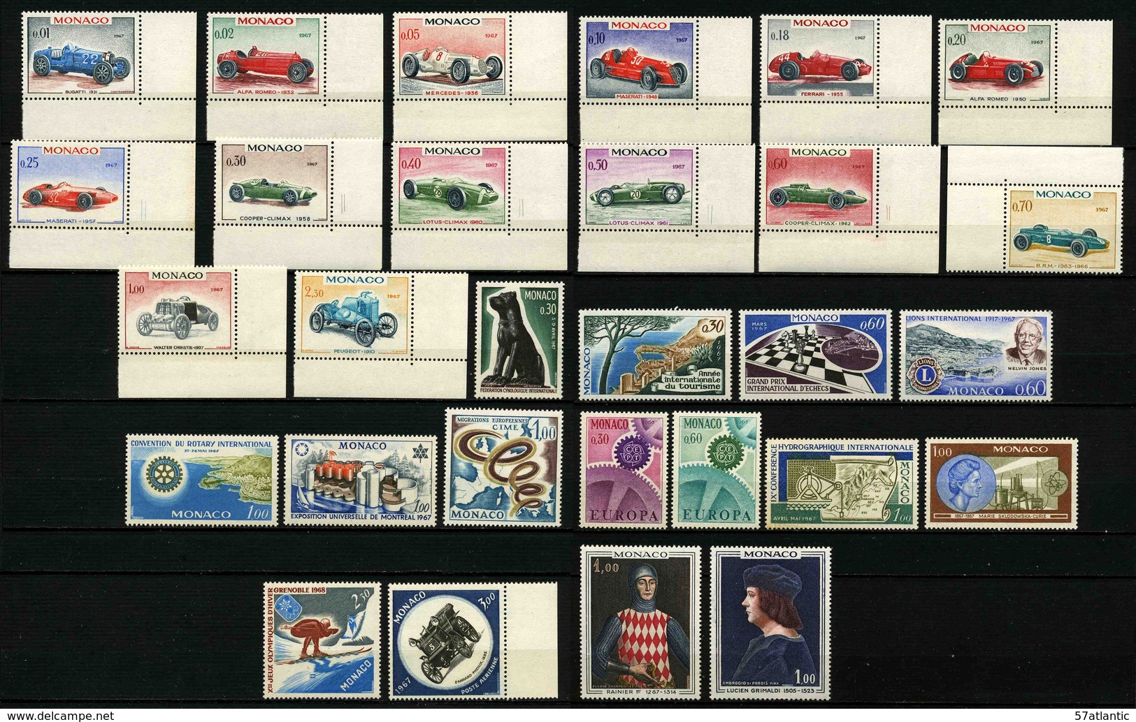 MONACO - ANNEE COMPLETE 1967 - YT 708 à 735 ** + PA 91 ** -  29 TIMBRES NEUFS ** - Années Complètes