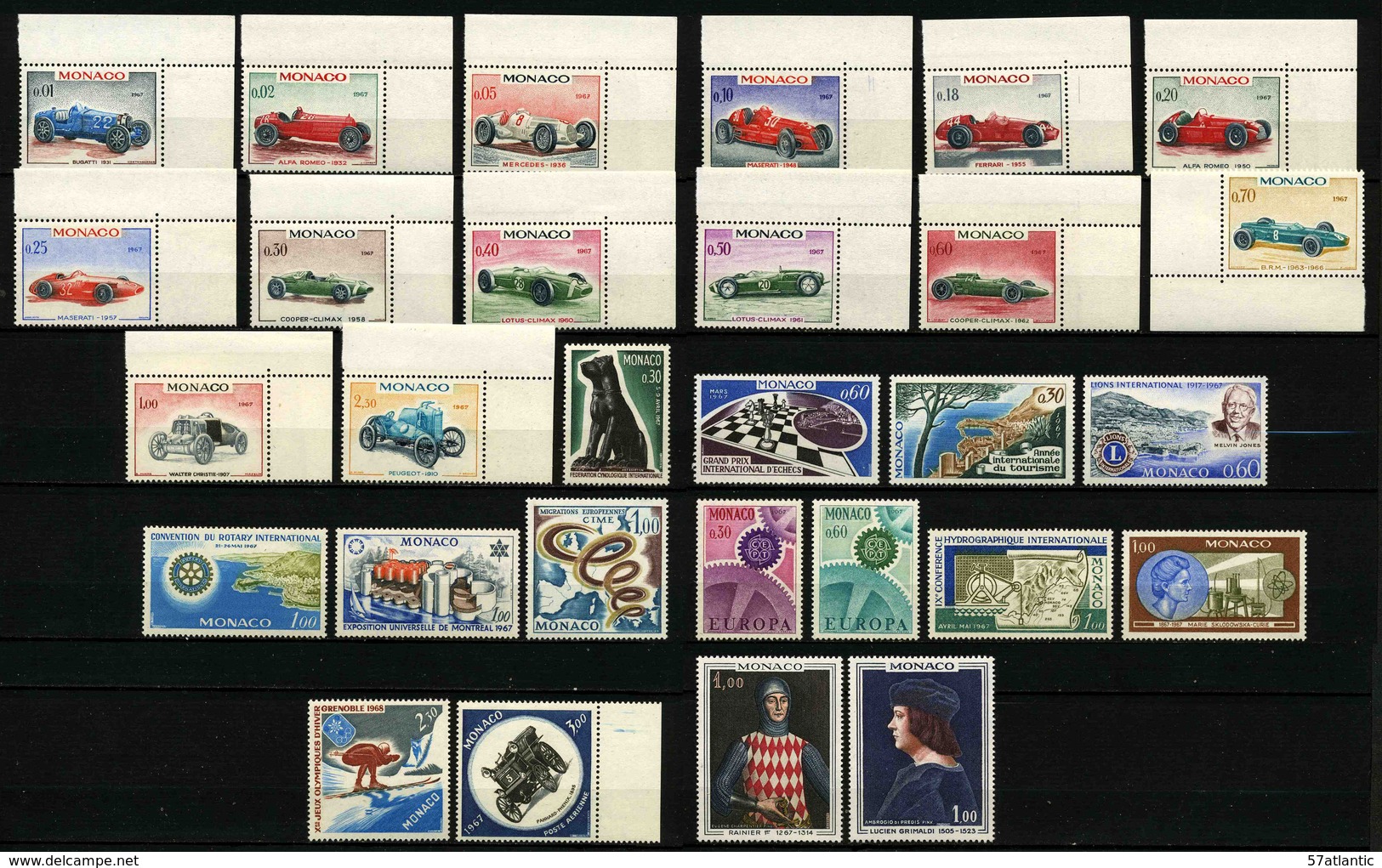 MONACO - ANNEE COMPLETE 1967 - YT 708 à 735 ** + PA 91 ** -  29 TIMBRES NEUFS ** - Années Complètes