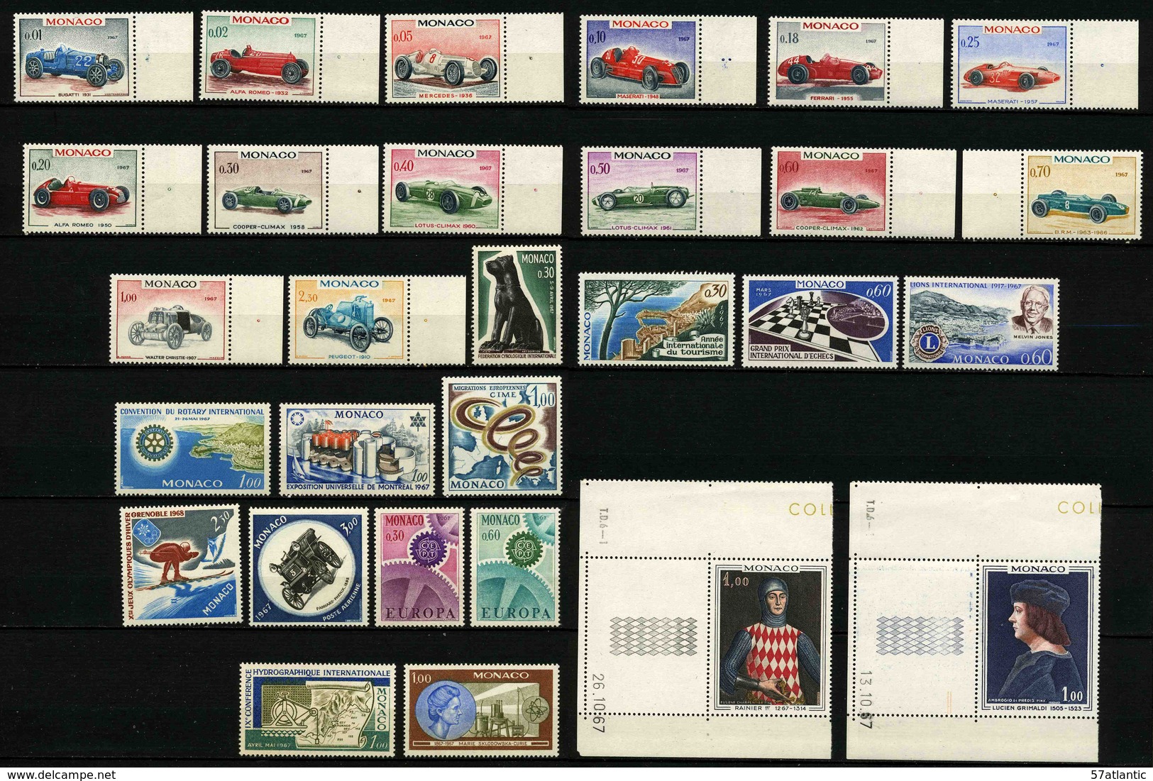 MONACO - ANNEE COMPLETE 1967 - YT 708 à 735 ** + PA 91 ** -  29 TIMBRES NEUFS ** - Années Complètes