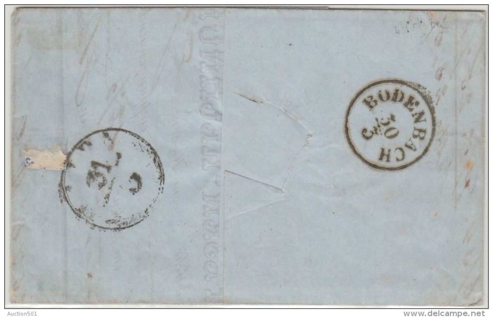 25964  Austria 1850 3 Kr From TETSCHEN On 1855 Entire From Comptoir Der Prager Schiffahrtsgesellschat Tetschen - Lettres & Documents