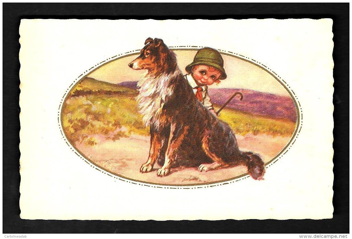 [DC9351] CPA - BAMBINO CON CANE - COLLIE - Non Viaggiata - Old Postcard - Altri & Non Classificati