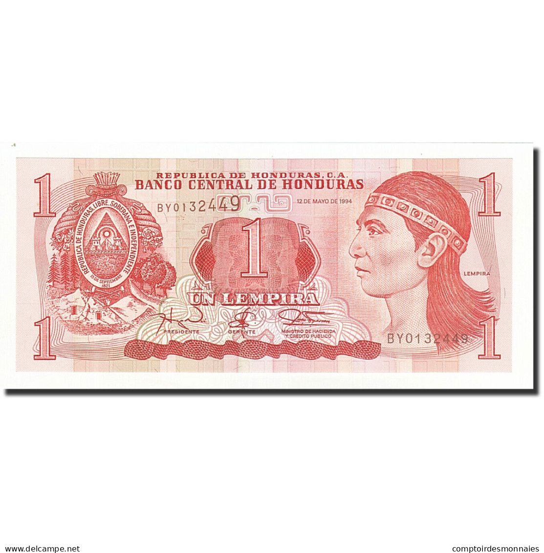 Billet, Honduras, 1 Lempira, 1994-05-12, KM:76a, NEUF - Honduras