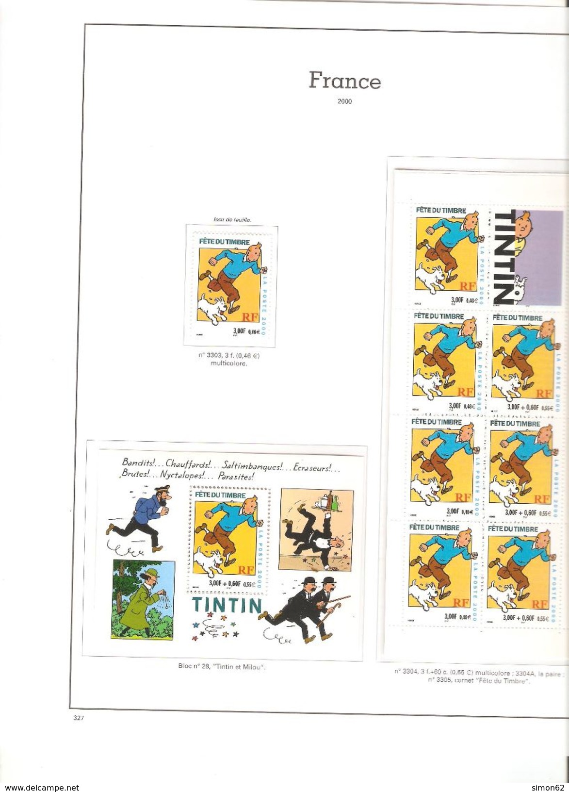 FRANCE COLLECTION COMPLETE ANNEE 1999/04** AVEC BLOCS  CARNETS  TIMBRES AUTOADHESIFS DANS ALBUM YVERT TELLIER AVEC POCHE - 2000-2009