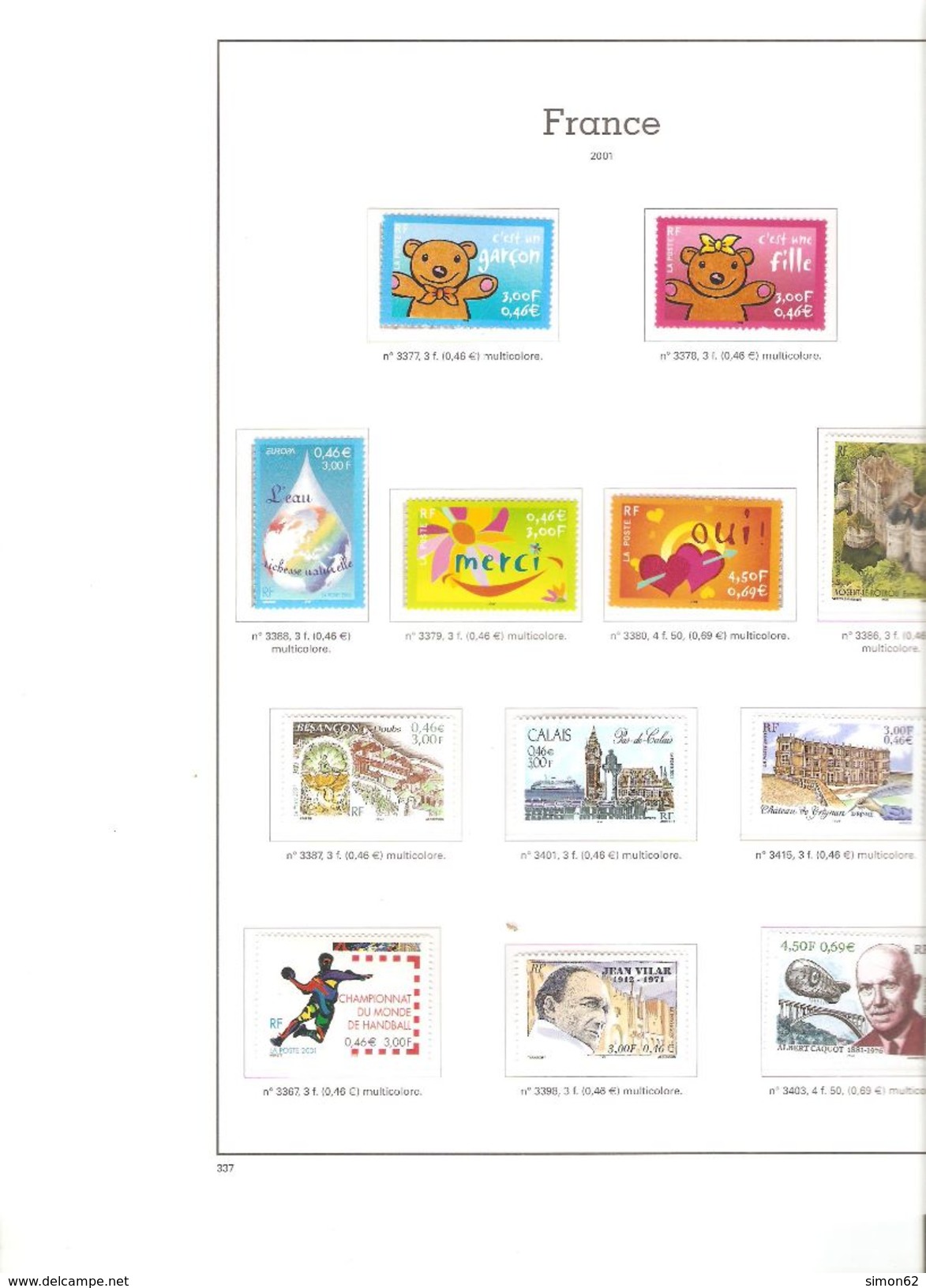 FRANCE COLLECTION COMPLETE ANNEE 1999/04** AVEC BLOCS  CARNETS  TIMBRES AUTOADHESIFS DANS ALBUM YVERT TELLIER AVEC POCHE