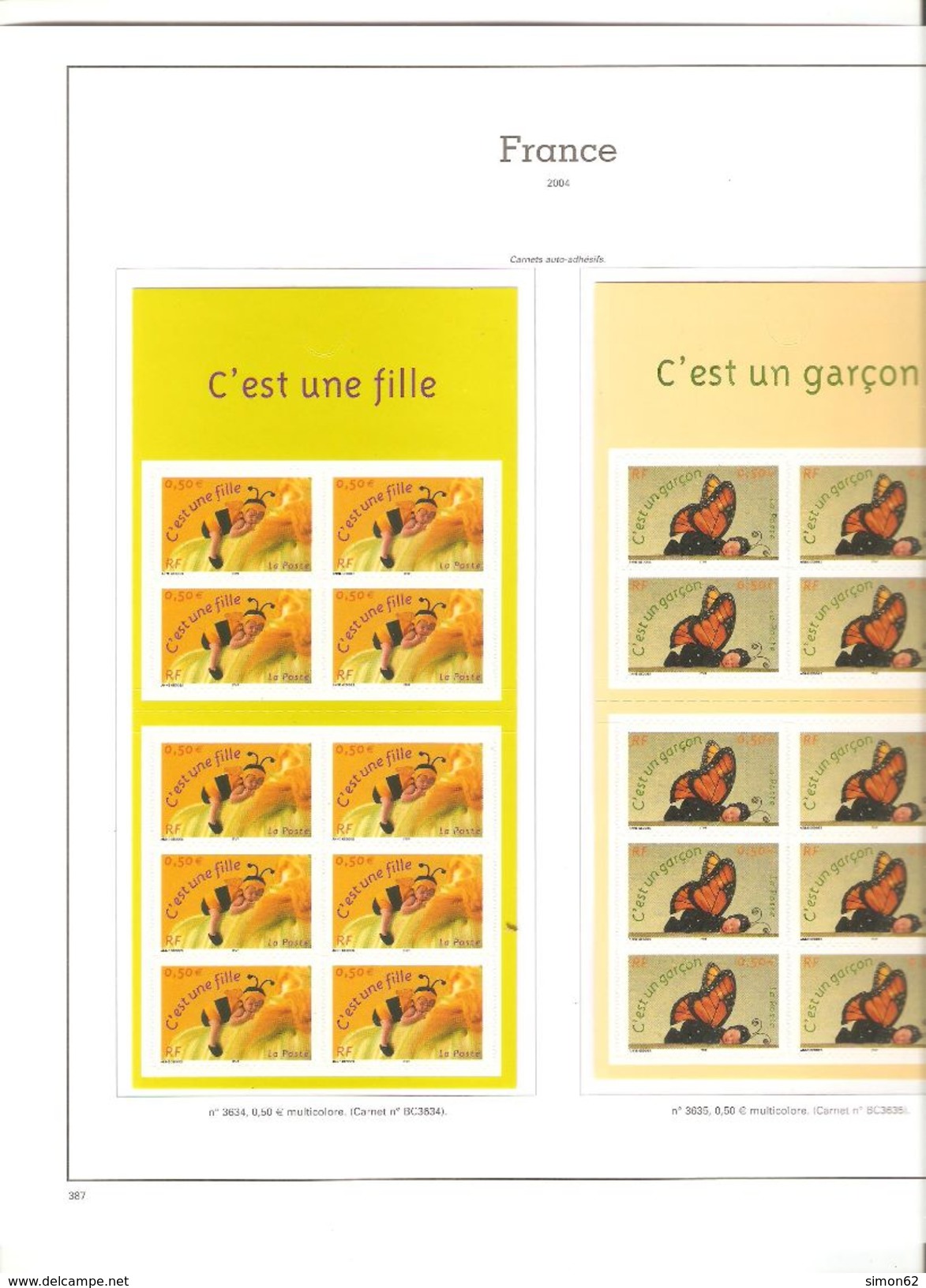 FRANCE COLLECTION COMPLETE ANNEE 1999/04** AVEC BLOCS  CARNETS  TIMBRES AUTOADHESIFS DANS ALBUM YVERT TELLIER AVEC POCHE