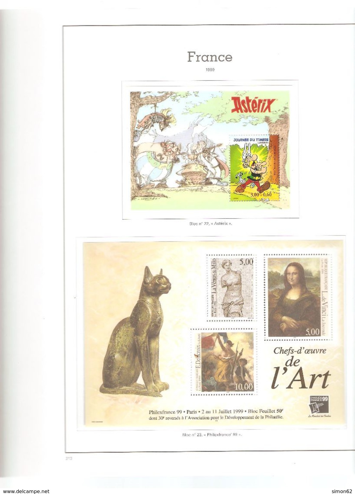 FRANCE COLLECTION COMPLETE ANNEE 1999/04** AVEC BLOCS  CARNETS  TIMBRES AUTOADHESIFS DANS ALBUM YVERT TELLIER AVEC POCHE