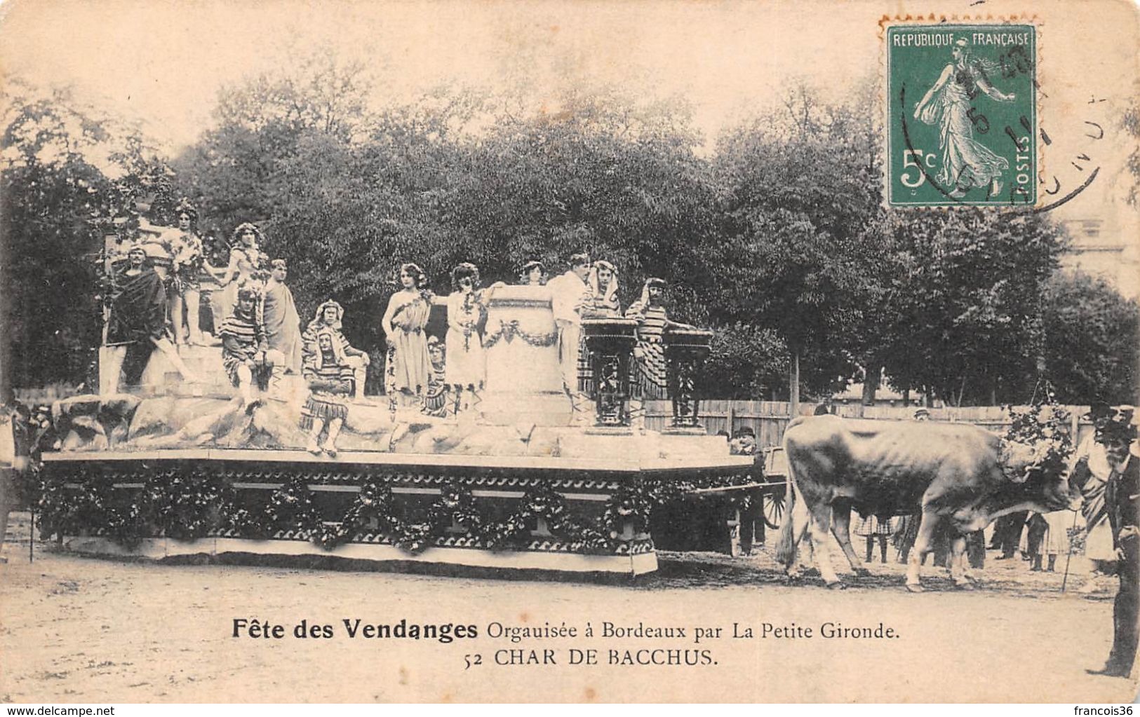 Lot de 16 CPA : Bordeaux (33) - Fête des Vendanges - char de Bachus Cérès du Cognac Médoc etc - bon état