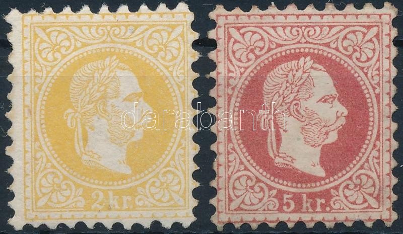 (*) * 1867 2kr, 5kr (utóbbi Gumi Nélkül) - Other & Unclassified