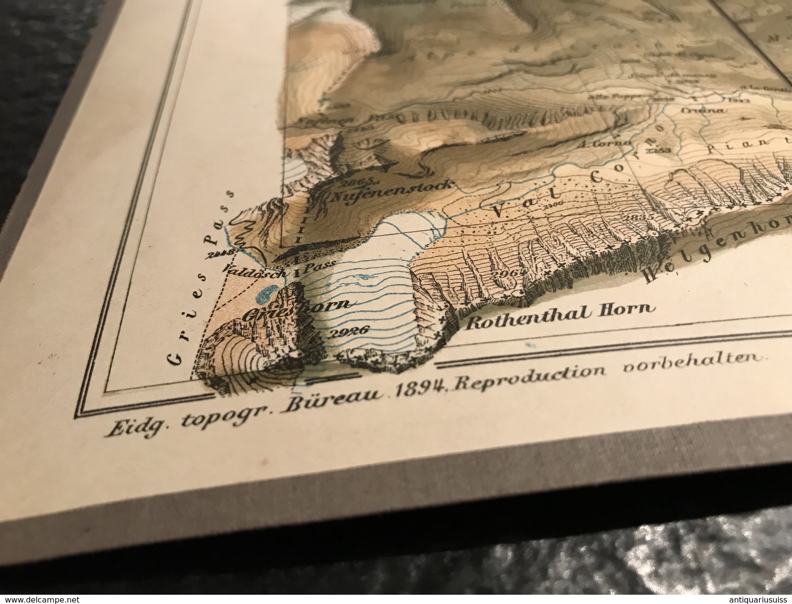 TOPOGRAPHISCHE Atlas DER SCHWEIZ - 1894 - Karten Für Militärschulen - St. Gotthard - Uberdruck Mit Relieftönen - Topographische Karten