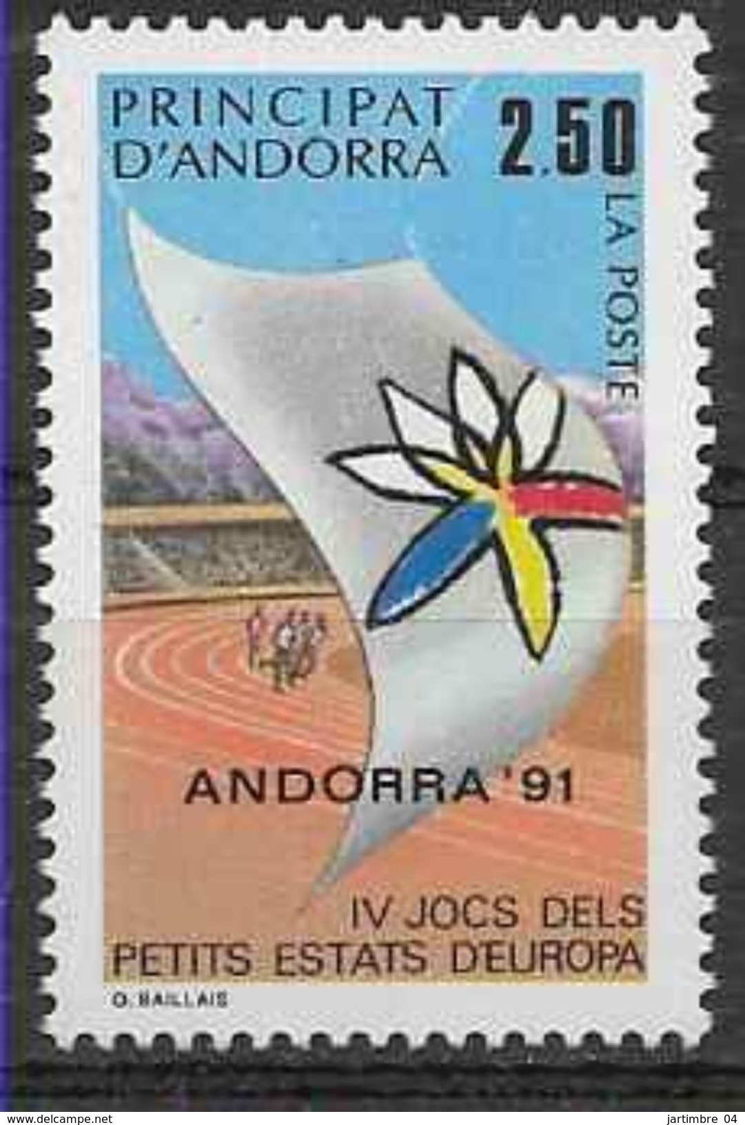 1991 ANDORRE Français 401** Sport, Stade - Neufs