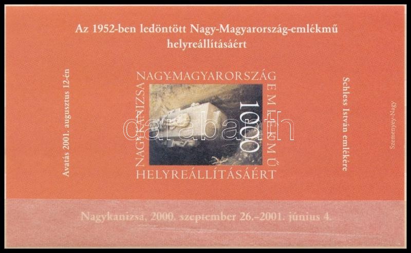 ** 2000/28 Nagy-Magyarország Emlékmű Helyreállításáért Emlékív (2.500) - Otros & Sin Clasificación