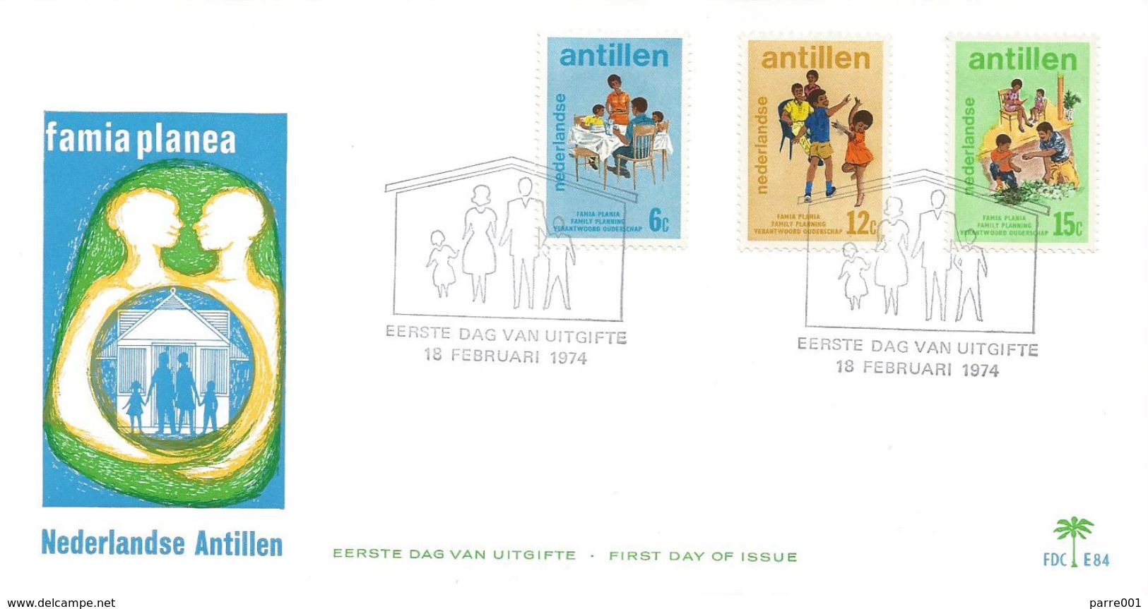 Netherlands Antilles 1974 Curacao Family Planning Mother Child FDC Cover - Andere & Zonder Classificatie