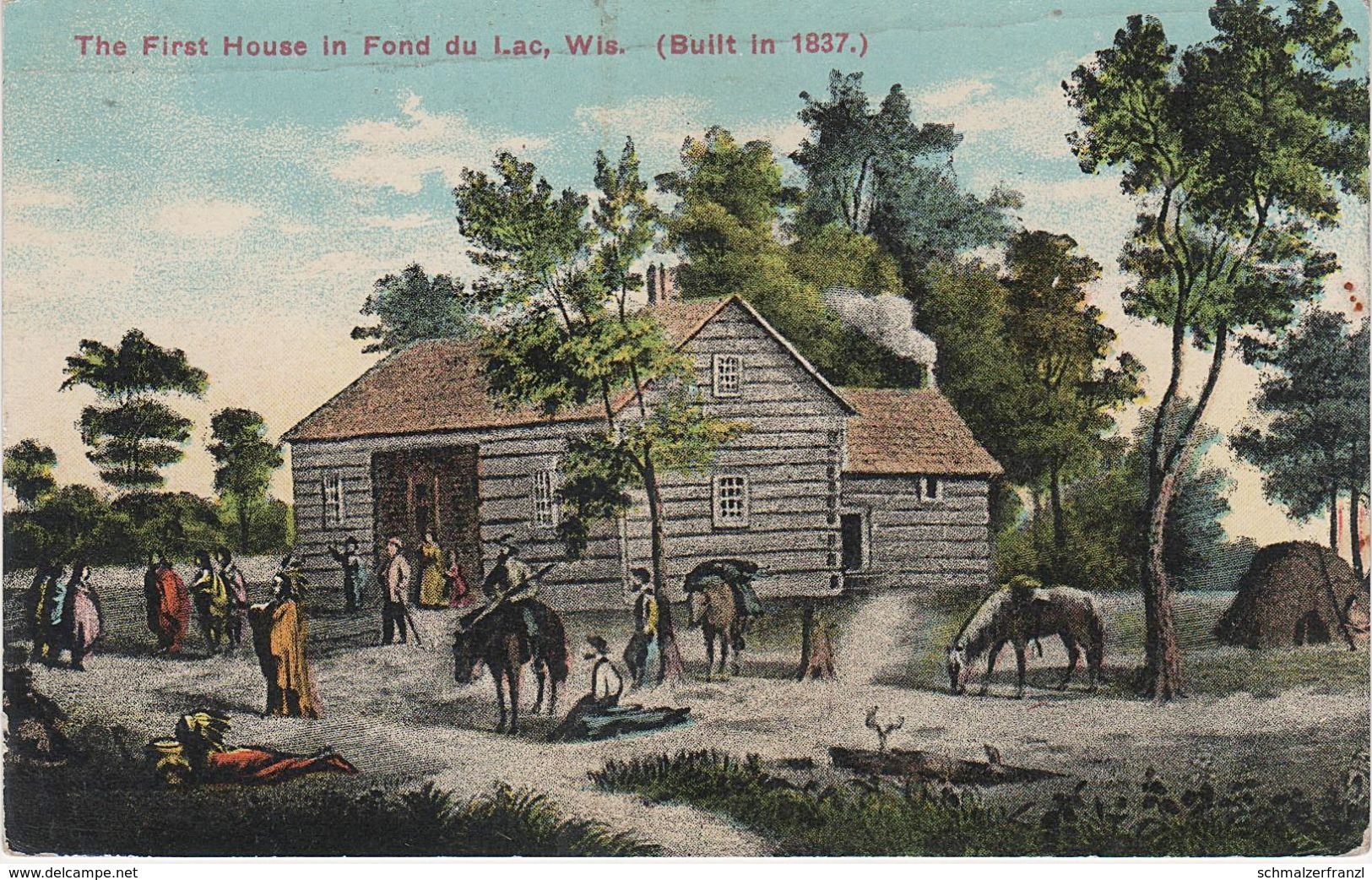 AK Fond Du Lac First House 1837 A Oshkosh Waupun Oakfield Byron Dotyville Marblehead Wisconsin WI United States USA - Oshkosh