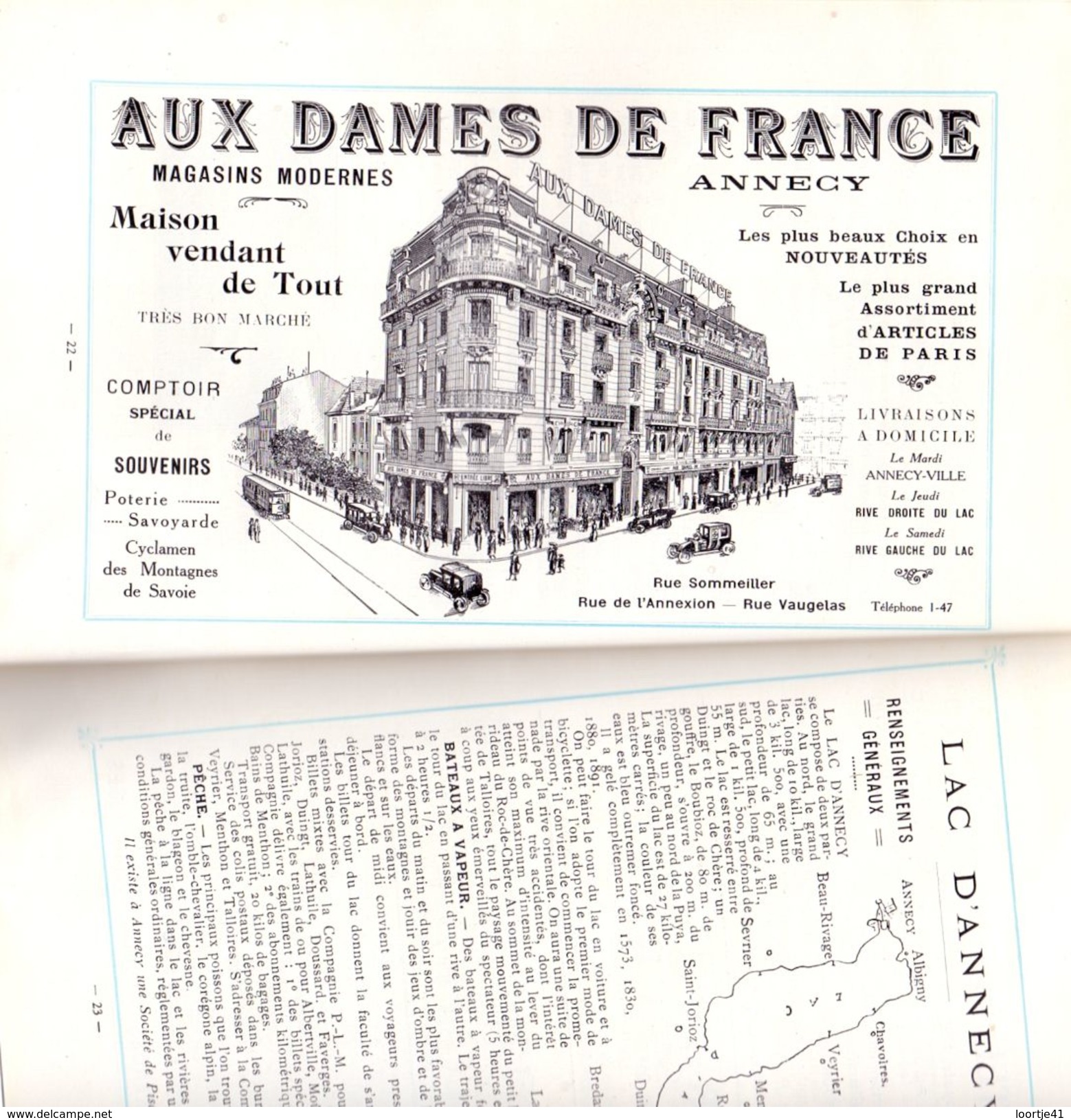 Brochure Toerisme Tourisme - Livret Guide Annecy - Son Lac , Ses Environs - Hotels  - 1922 - Dépliants Touristiques