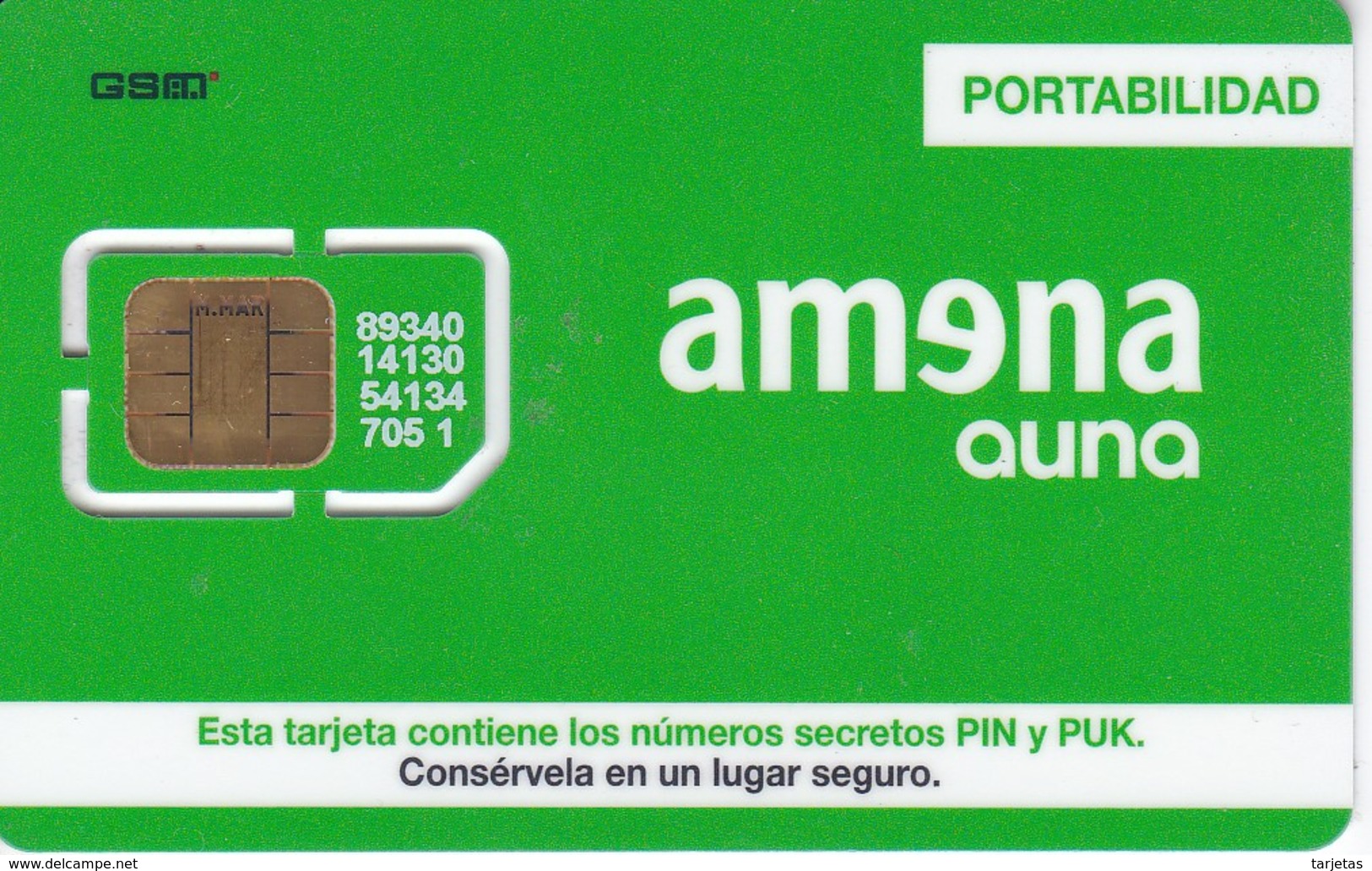 TARJETA GSM - SIM DE AMENA AUNA PORTABILIDAD (NUEVA-MINT) MUY RARA - Amena - Retevision