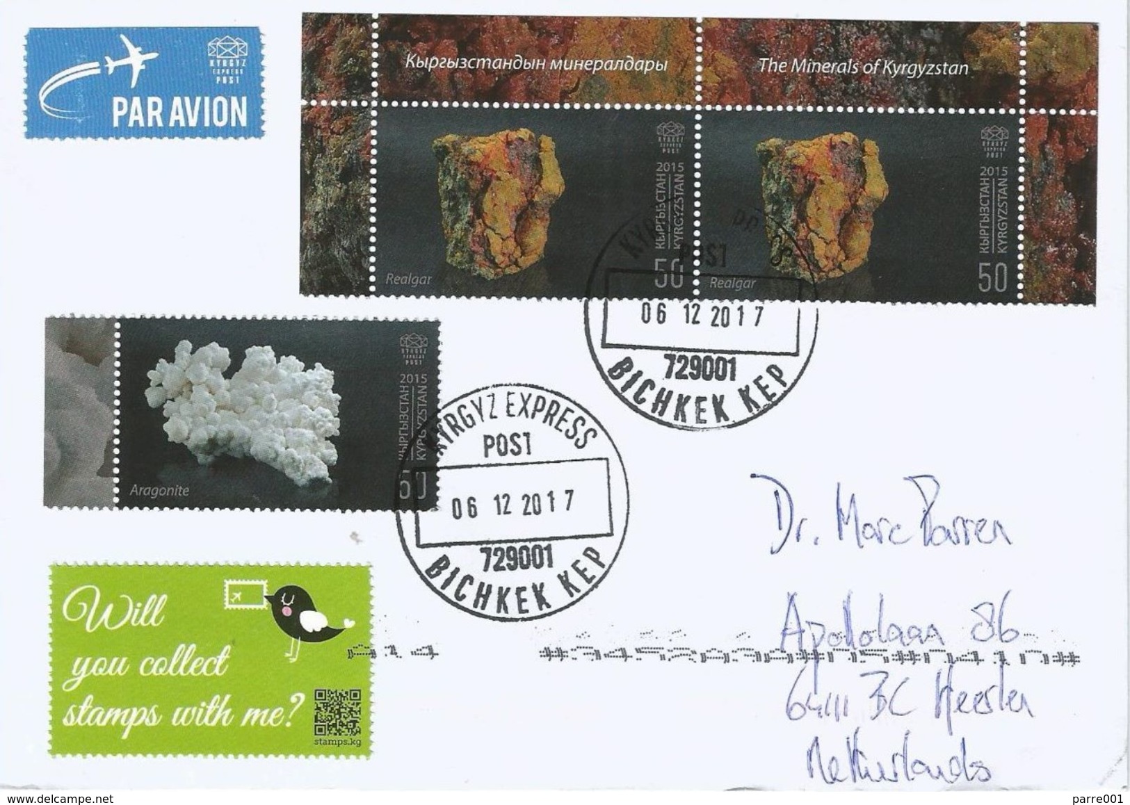 Kyrgyzstan 2017 Bishkek Realgar Aragonite Minerals Cover - Mineralen