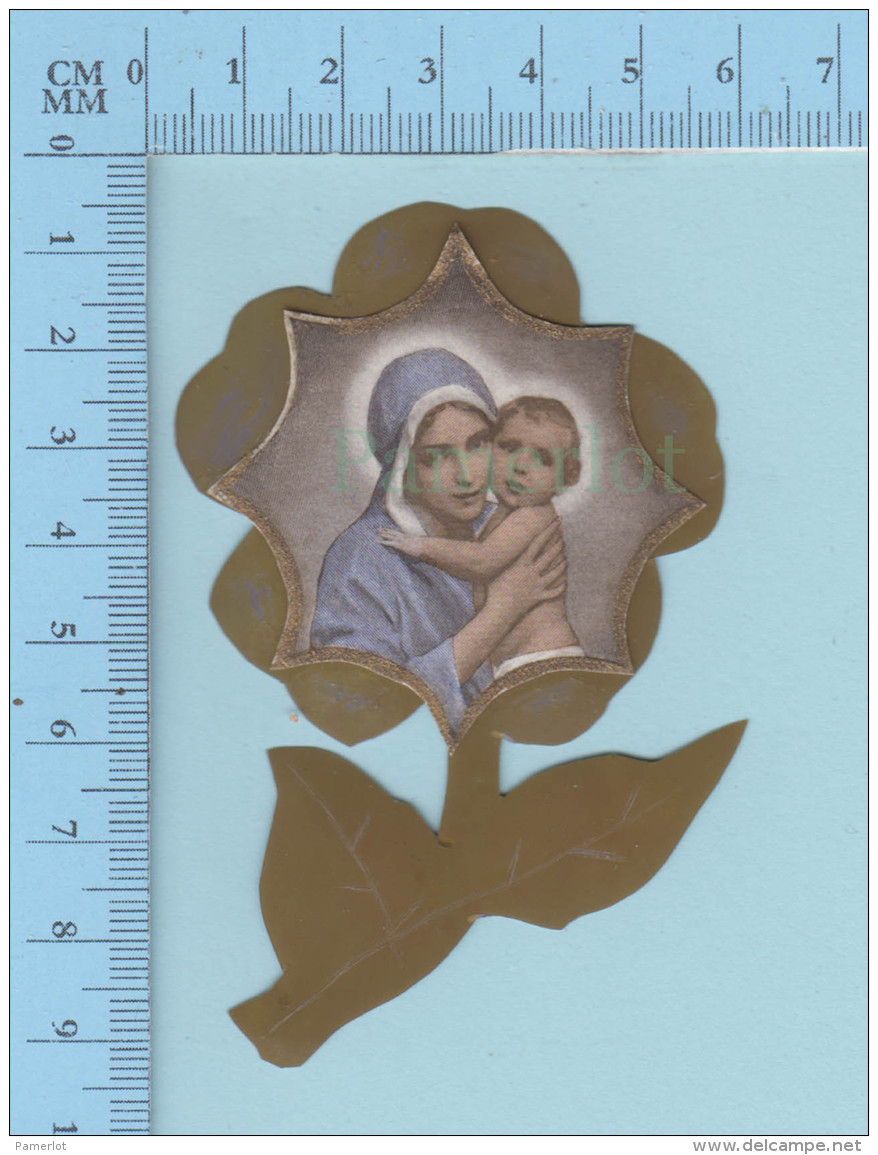 Religion -Decoupis Sur Fleur En  Plastique , Marie Et Jesus - Holy Card, Santini - Religion & Esotericism