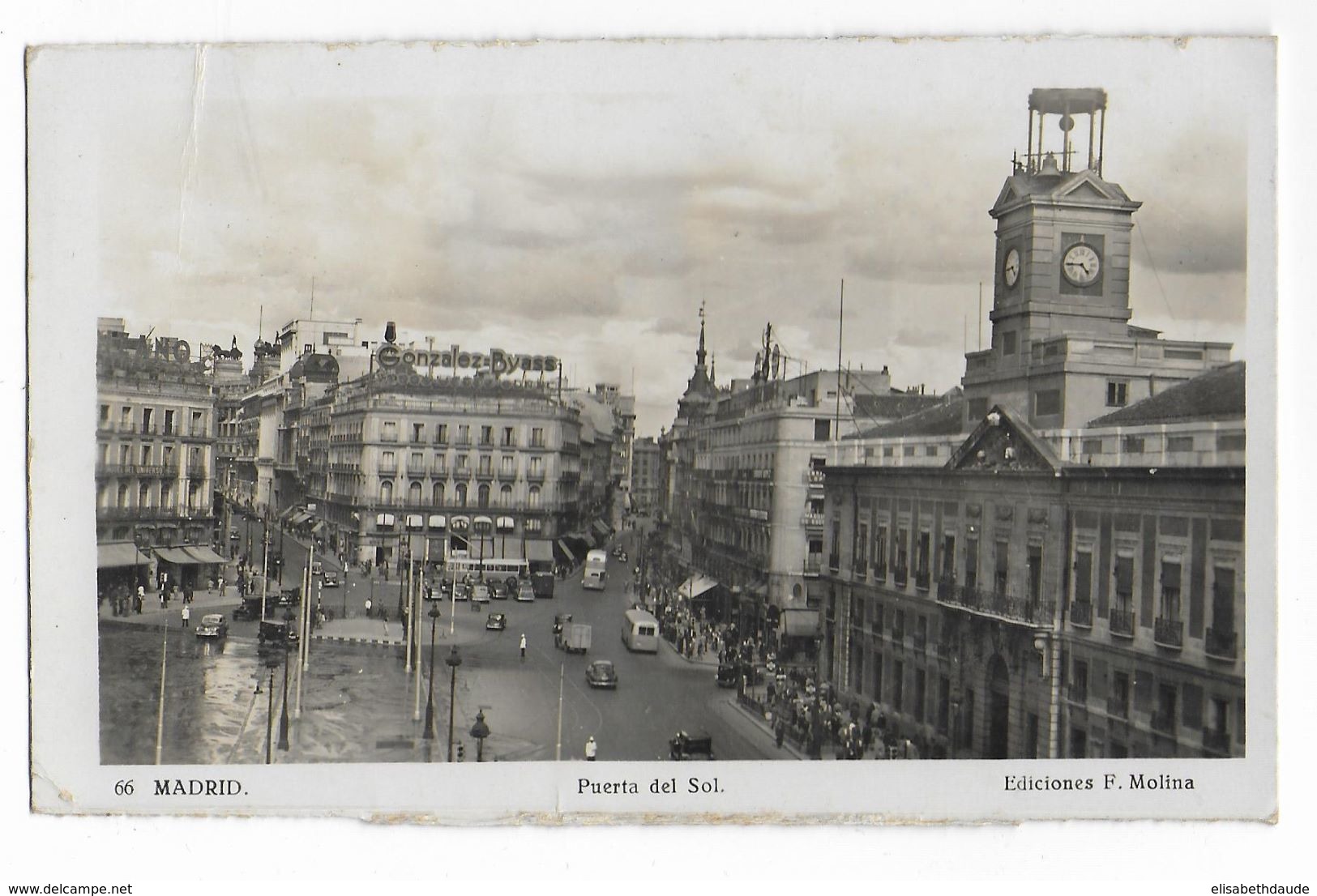 1951 - TIMBRES D'ESPAGNE OBLITERES à CLERMONT-FERRAND (PUY DE DOME) Sur CP De MADRID => BOURBON L'ARCAMBAULT (ALLIER) - Covers & Documents