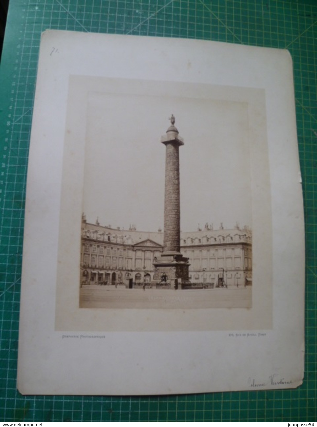 Colonne Vendome. Grande Photographie Originale Du 19e Siècle. Paris - Anciennes (Av. 1900)