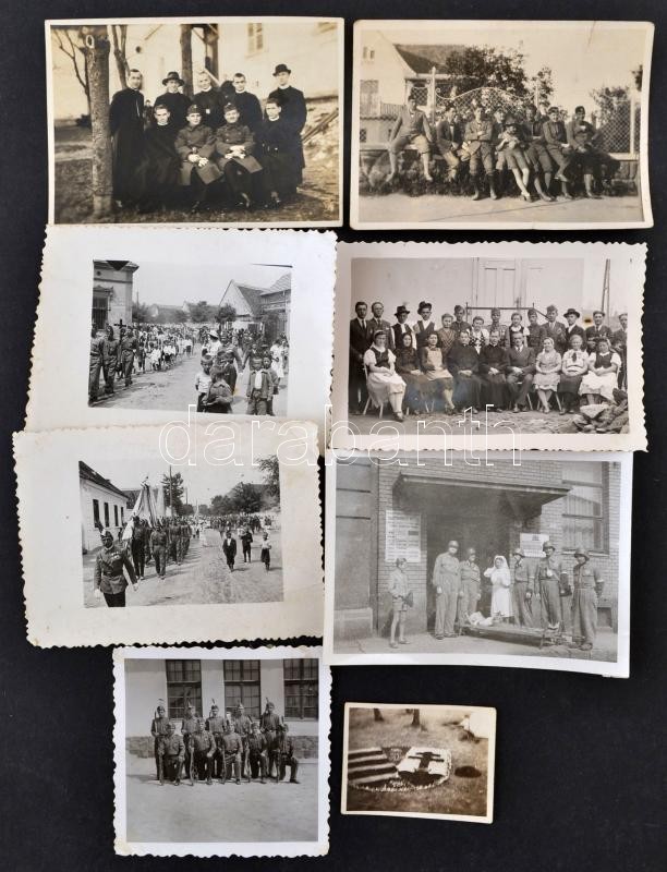 Cca 1930-1940 Vegyes Militária Fotók, 8 Db, Közte Levente és Légós Fotókkal, 6x8 Cm és 3x4 Cm Közötti Méretben. - Otros & Sin Clasificación