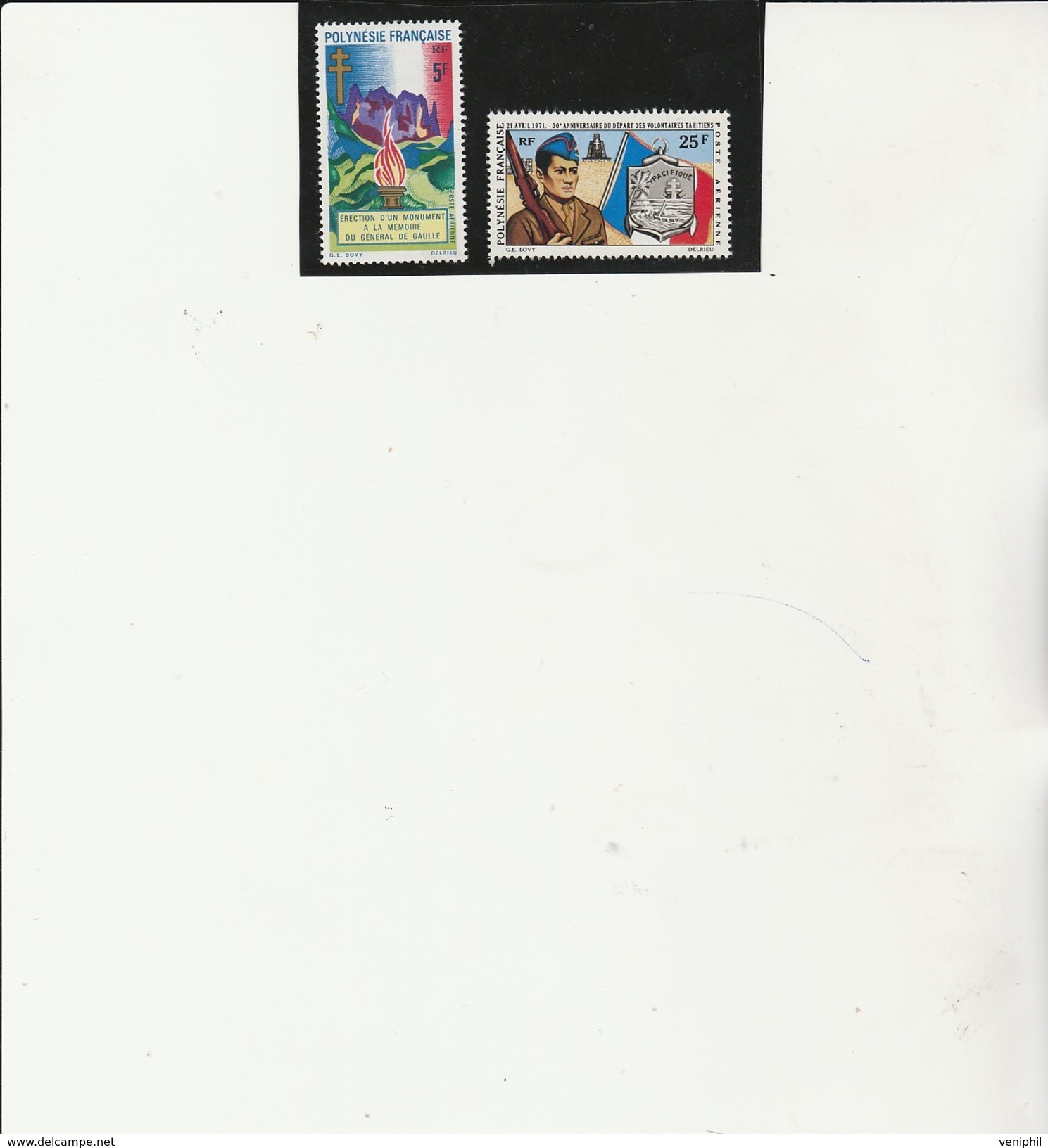 POLYNESIE FRANCAISE - POSTE AERIENNE N° 46 ET 47 TRES INFIME CHARNIERE -ANNEE 1971 -COTE : 23,20 € - Unused Stamps