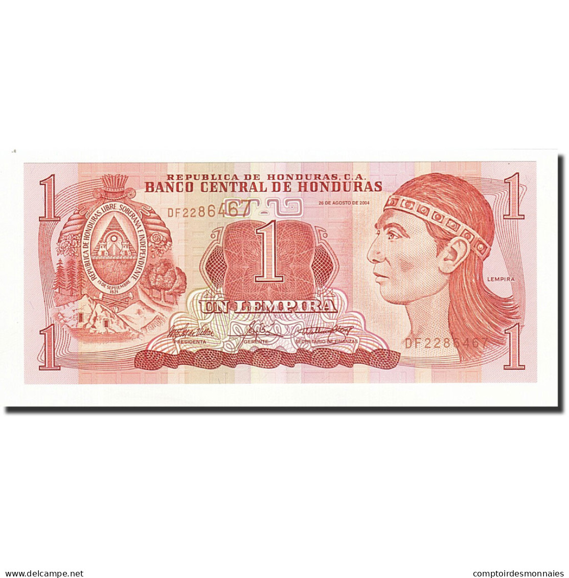 Billet, Honduras, 1 Lempira, 2004-08-26, KM:84d, NEUF - Honduras
