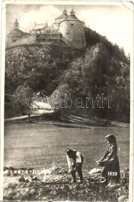 T3 Krasznahorkaváralja, Krásnohorské Podhradie; Vár / Castle + 1938 Rozsnyó Visszatért So. Stpl. (kis Szakadások / Small - Non Classificati