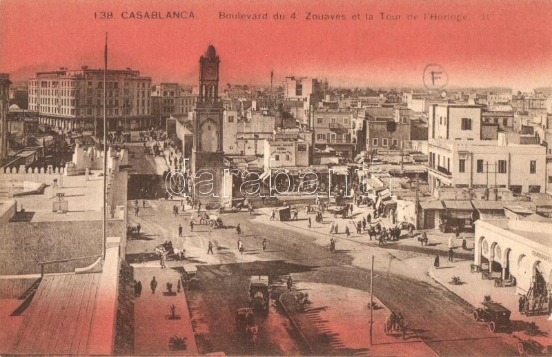 ** T2 Casablanca, Boulevard Du 4 Zouaves, Tour De L'Horloge / Boulevard, Clock Tower - Non Classificati