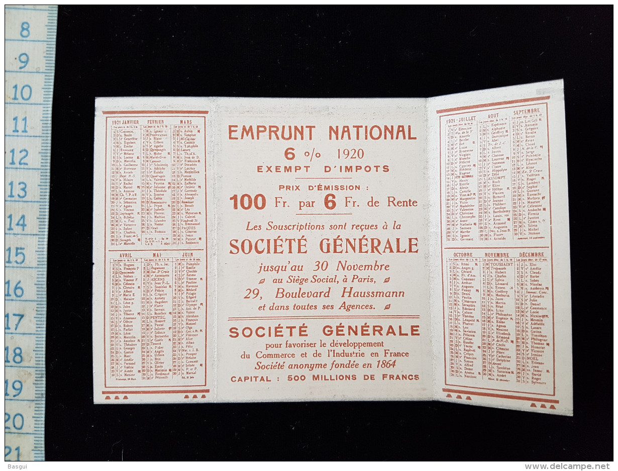 CPA Petit Calendrier Pub, Emprunt National 1921 - Autres & Non Classés