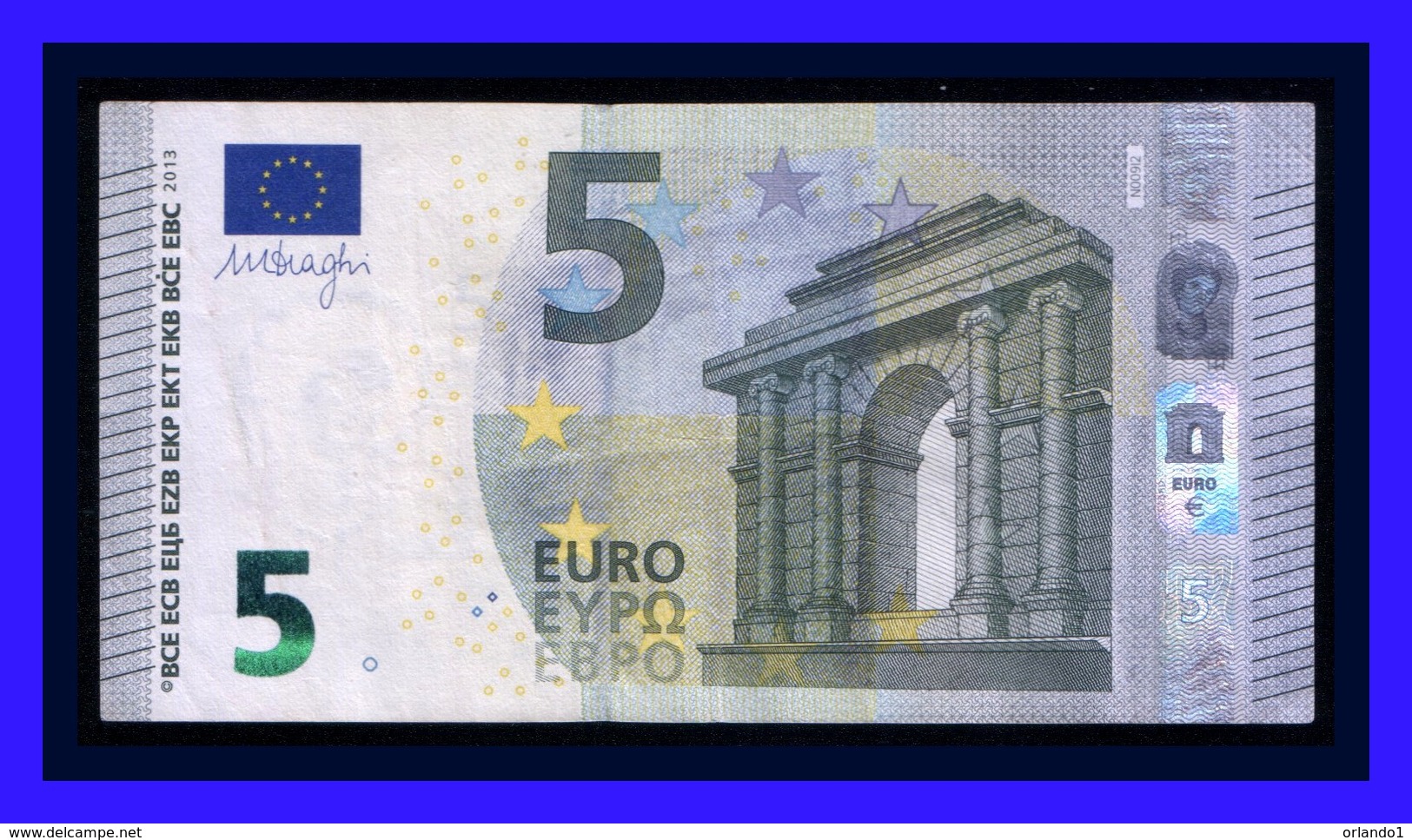 5 EURO "NA" AUSTRIA Firma DRAGHI N009 I2, VERY NICE, SEE SCAN!!!!!! - 5 Euro