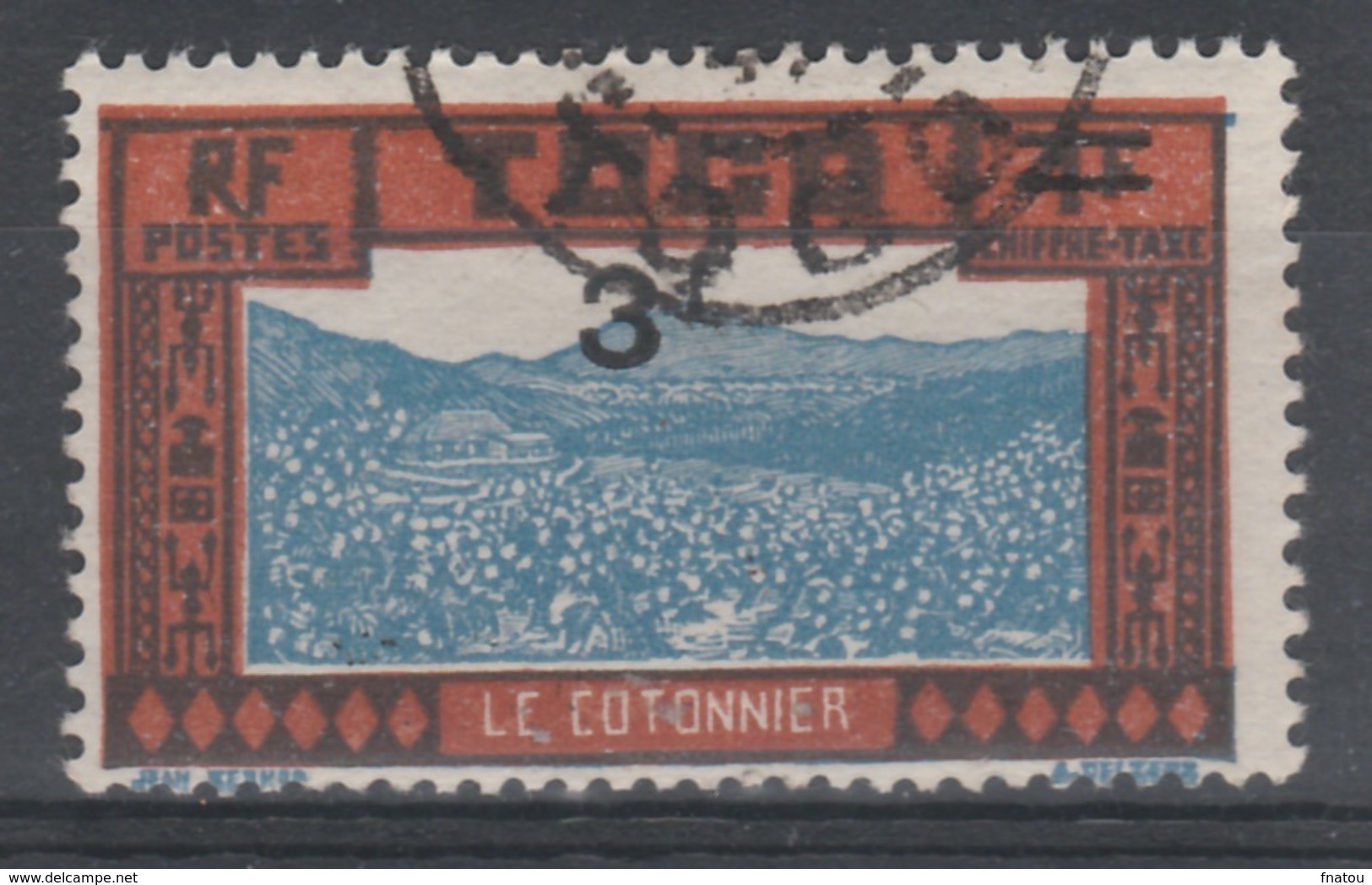 Togo, Cotton Plant, Postage Due, 3f./1f., 1927, VFU - Used Stamps