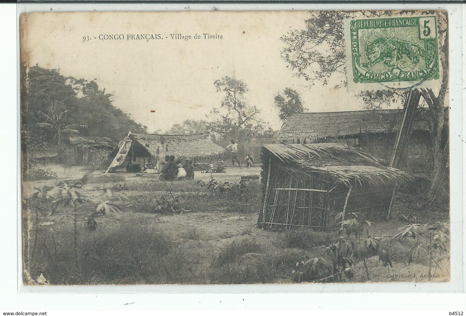 CONGO FRANCAIS Village De Tissita, Timbre Congo Français ,circulée 1907 - Congo Français