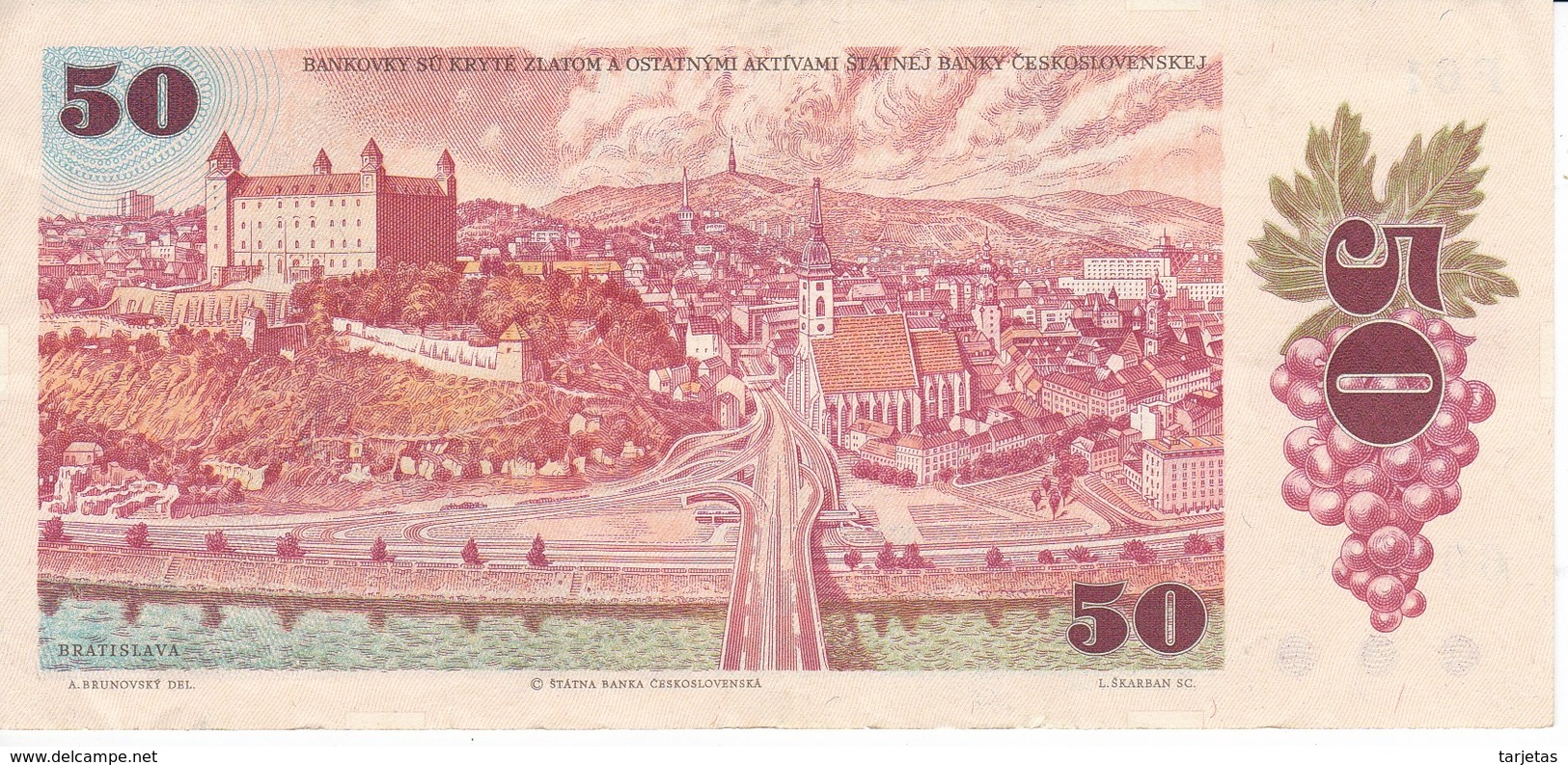 BILLETE DE CHECOSLOVAQUIA DE 50 KORUN DEL AÑO 1987 EN CALIDAD EBC (XF)  (BANKNOTE) - Checoslovaquia