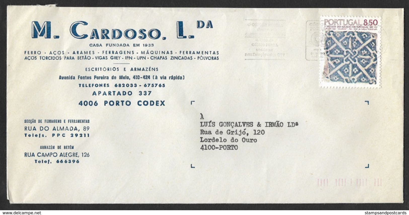 Portugal Lettre Publicitaire 1981 Acier Steel Publicitary Cover - Lettres & Documents