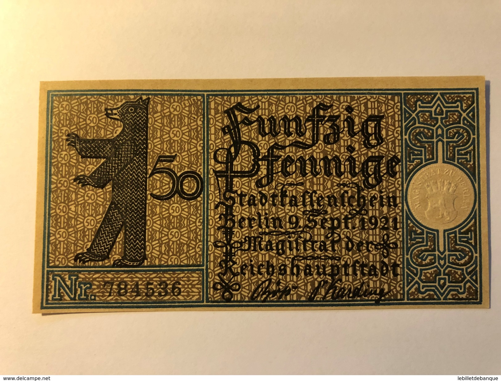 Allemagne Notgeld Berlin 50 Pfennig - Collections