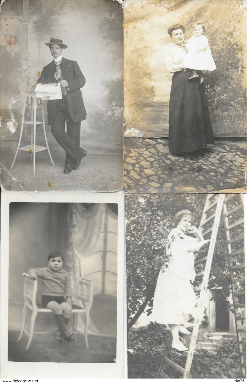 Lot de 100 cartes et cartes-photo à identifier  recherche: Familles, évènements, personnages, militaria... 1900 à 1950