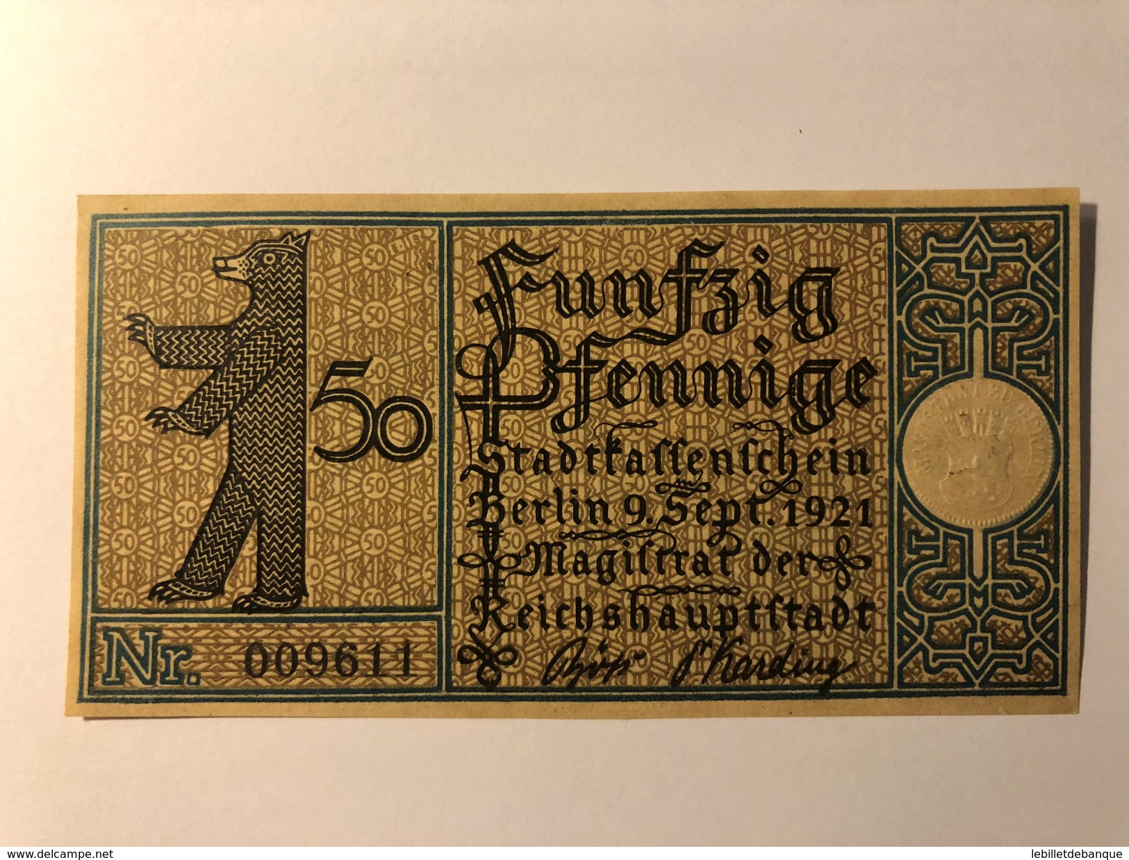 Allemagne Notgeld Berlin 50 Pfennig - Collections