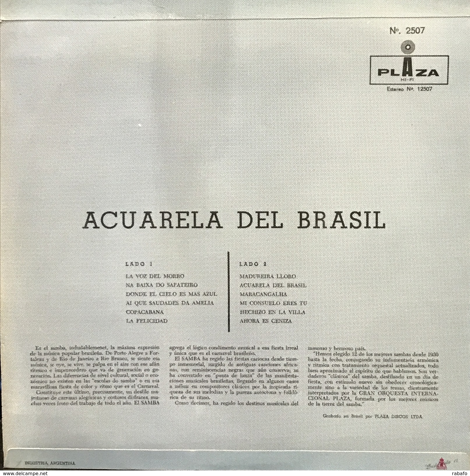 Caja de 4 LPs Acuarela del Brasil edición argentina años 60