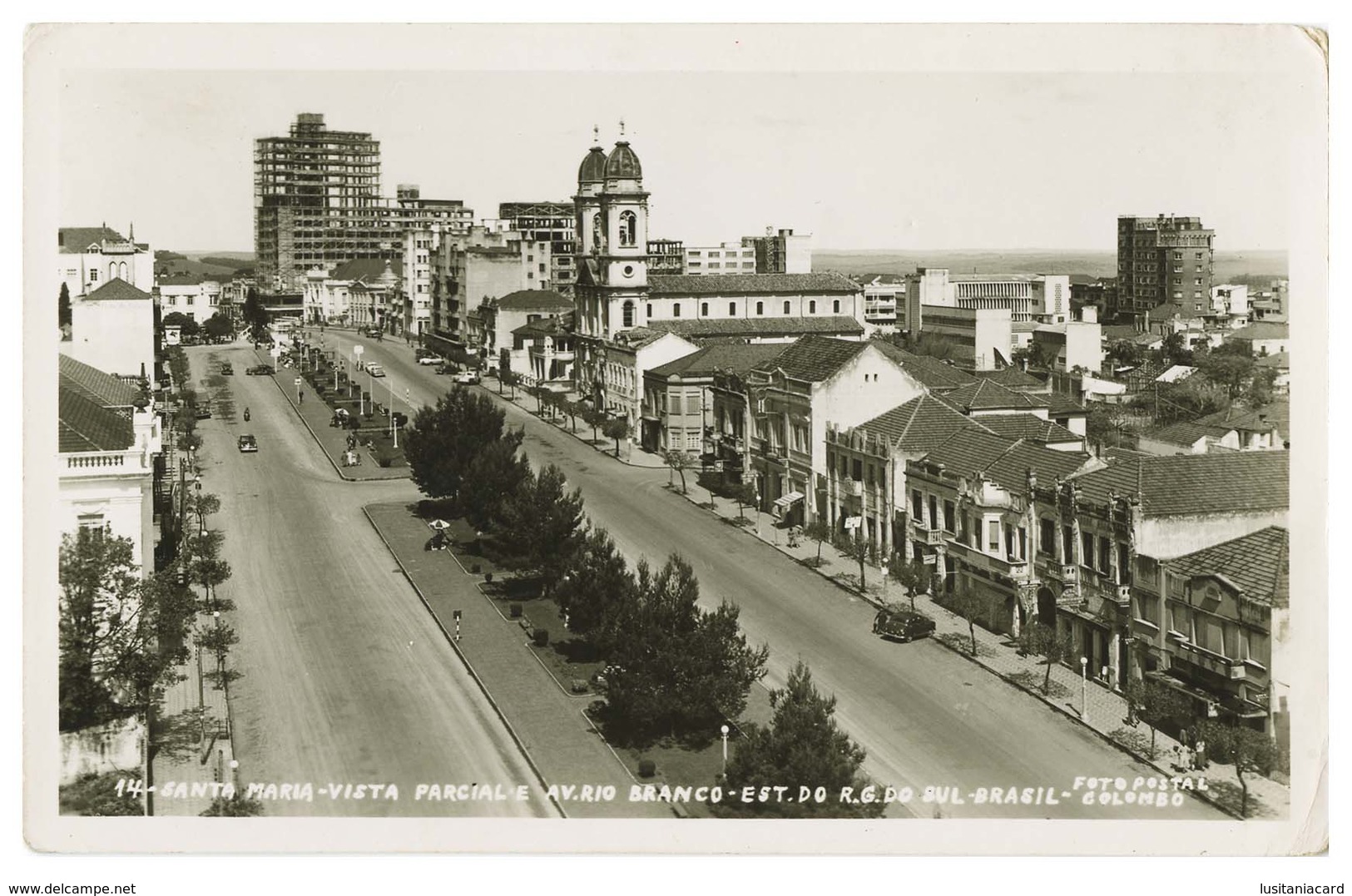 RIO GRANDE DO SUL - SANTA MARIA - Vista Parcial E Av. Rio Branco( Ed. Foto Postal Colombo Nº 14) Carte Postale - Porto Alegre